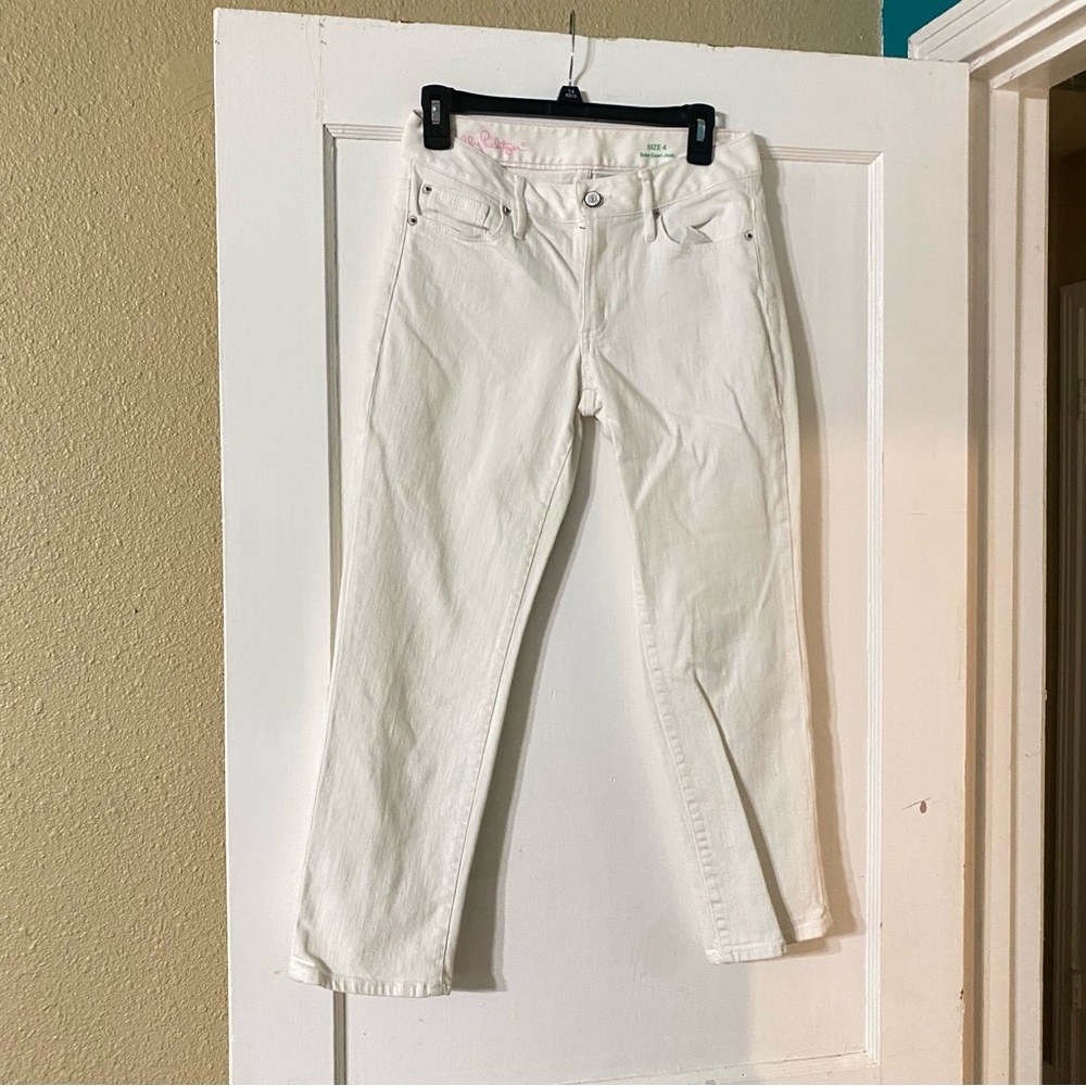 Lilly Pulitzer White Straight-Leg Jeans